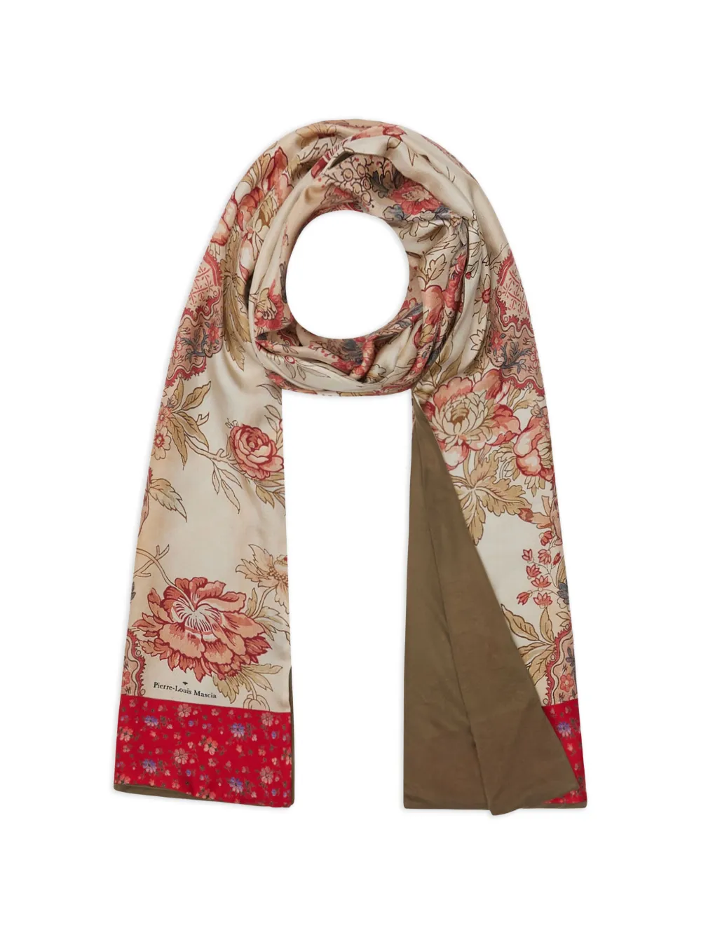 Pierre-Louis Mascia Aloesta zijden sjaal met bloemenprint Beige