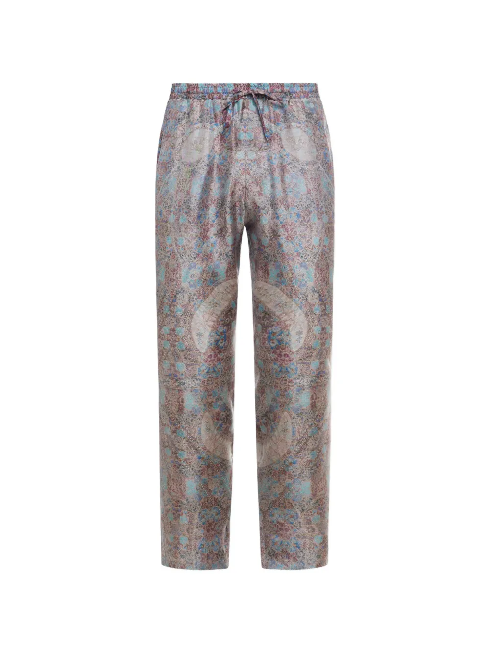 Pierre-Louis Mascia Aloe drawstring paisley silk trousers - Blu
