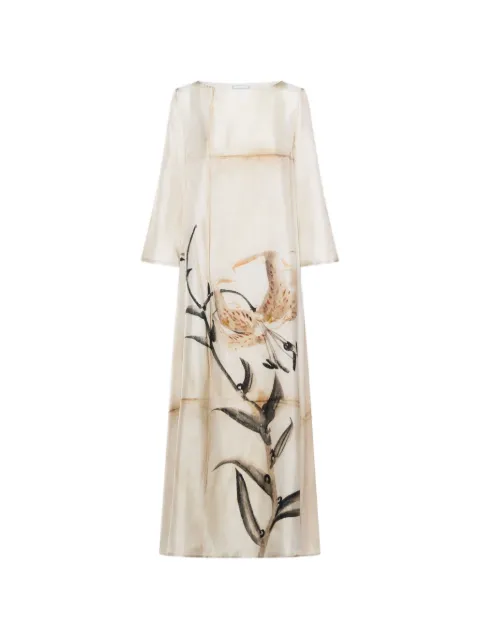 Pierre-Louis Mascia Aloe floral a-line midi dress