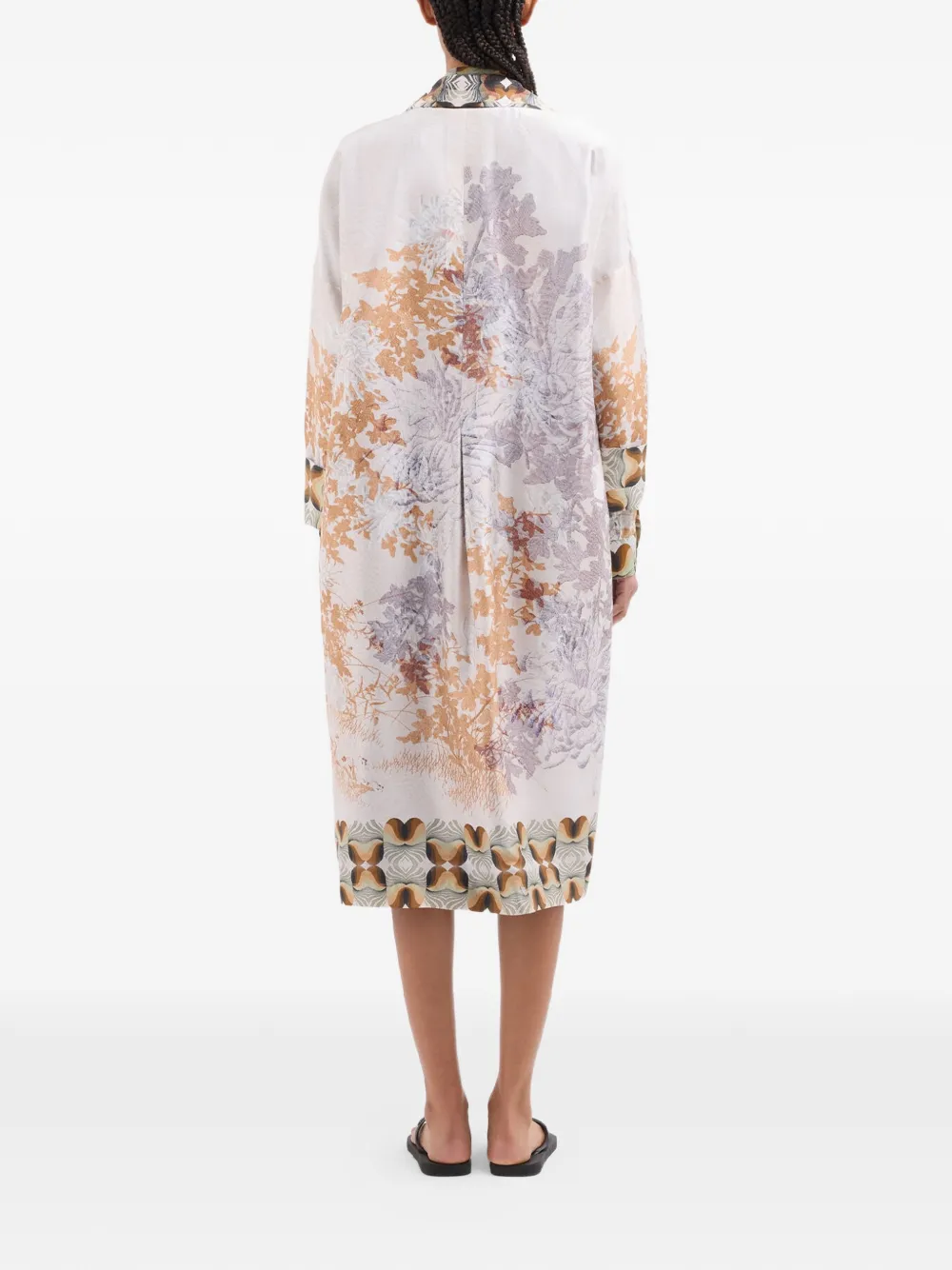 Pierre-Louis Mascia Entho Botanicals zijden jas met grafische print Wit