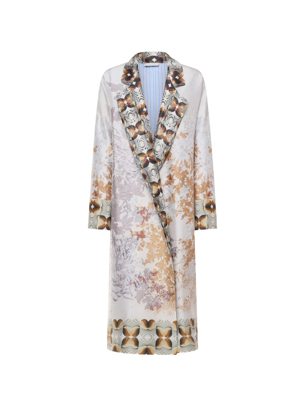 Pierre-Louis Mascia Entho botanicals graphic silk coat - Bianco