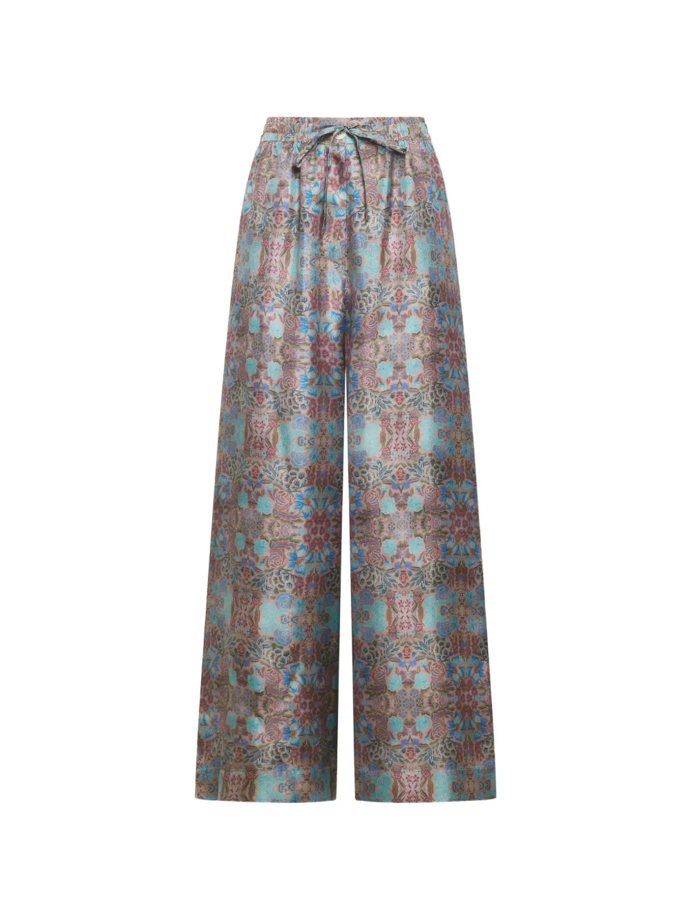 Pierre-Louis Mascia Aloe floral geometric palazzo pants - Blu