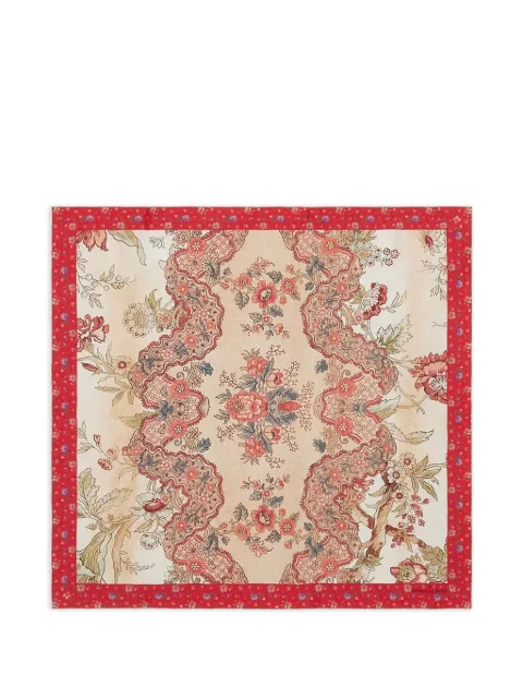 Pierre-Louis Mascia Aloeuw floral-pattern red-border silk scarf