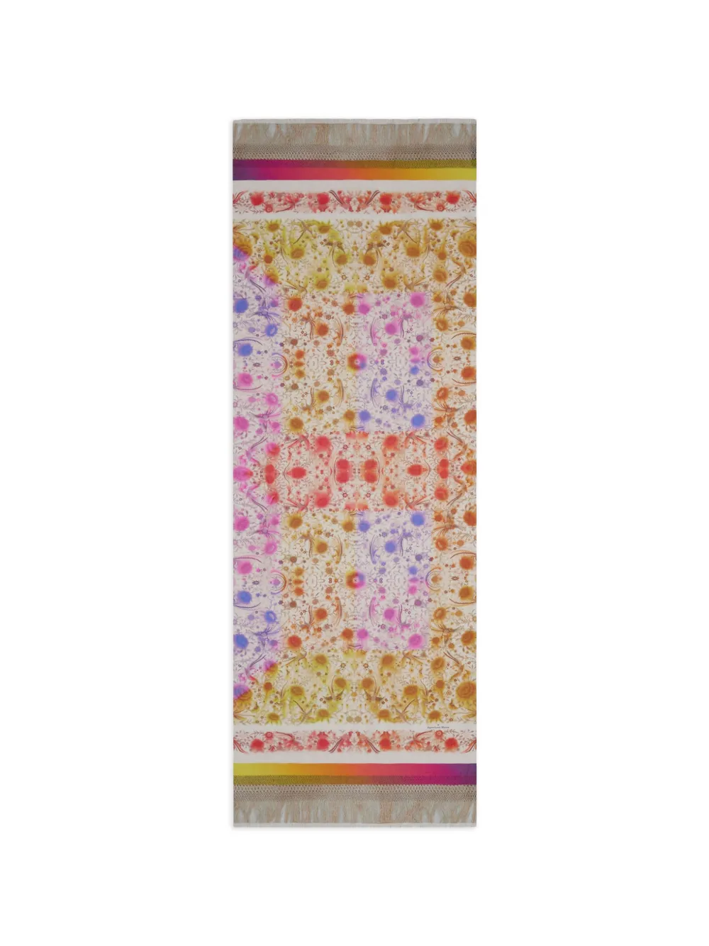Pierre-Louis Mascia Hawnbci sjaal met bloemenprint en franje Beige