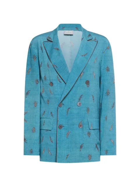Pierre-Louis Mascia leaf-motif double-breasted blazer