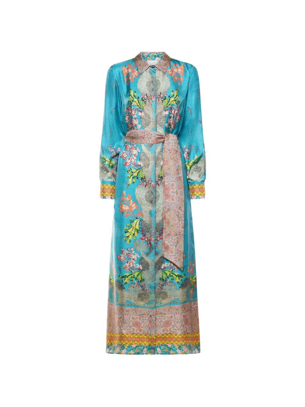 Pierre-Louis Mascia Aloe floral-print maxi shirt dress - Blu