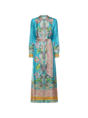 Robe Longue Femme Sans Manches à Col V Coupe Cintrée Elastique Imprimé