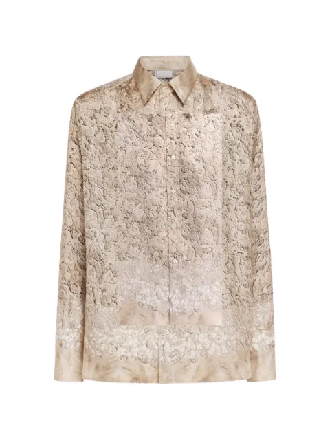 Pierre-Louis Mascia Aloe floral lace longsleeve shirt
