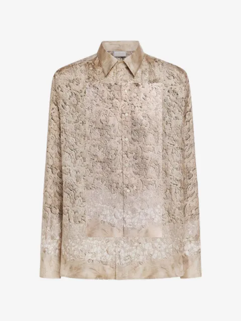 Pierre-Louis Mascia camisa Aloe con encaje floral y manga larga