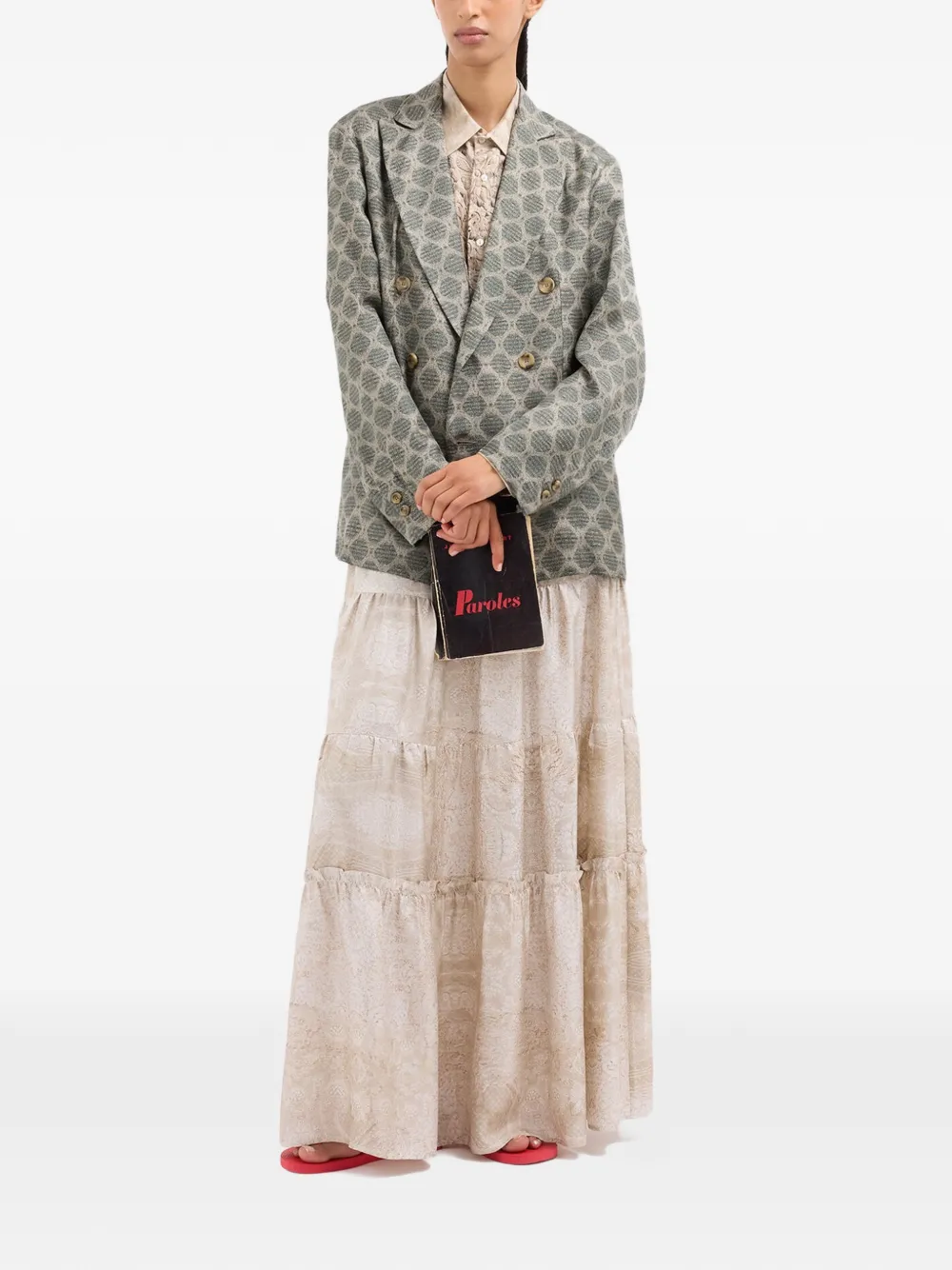 Pierre-Louis Mascia Aloe shirt met bloemenkant en lange mouwen Beige