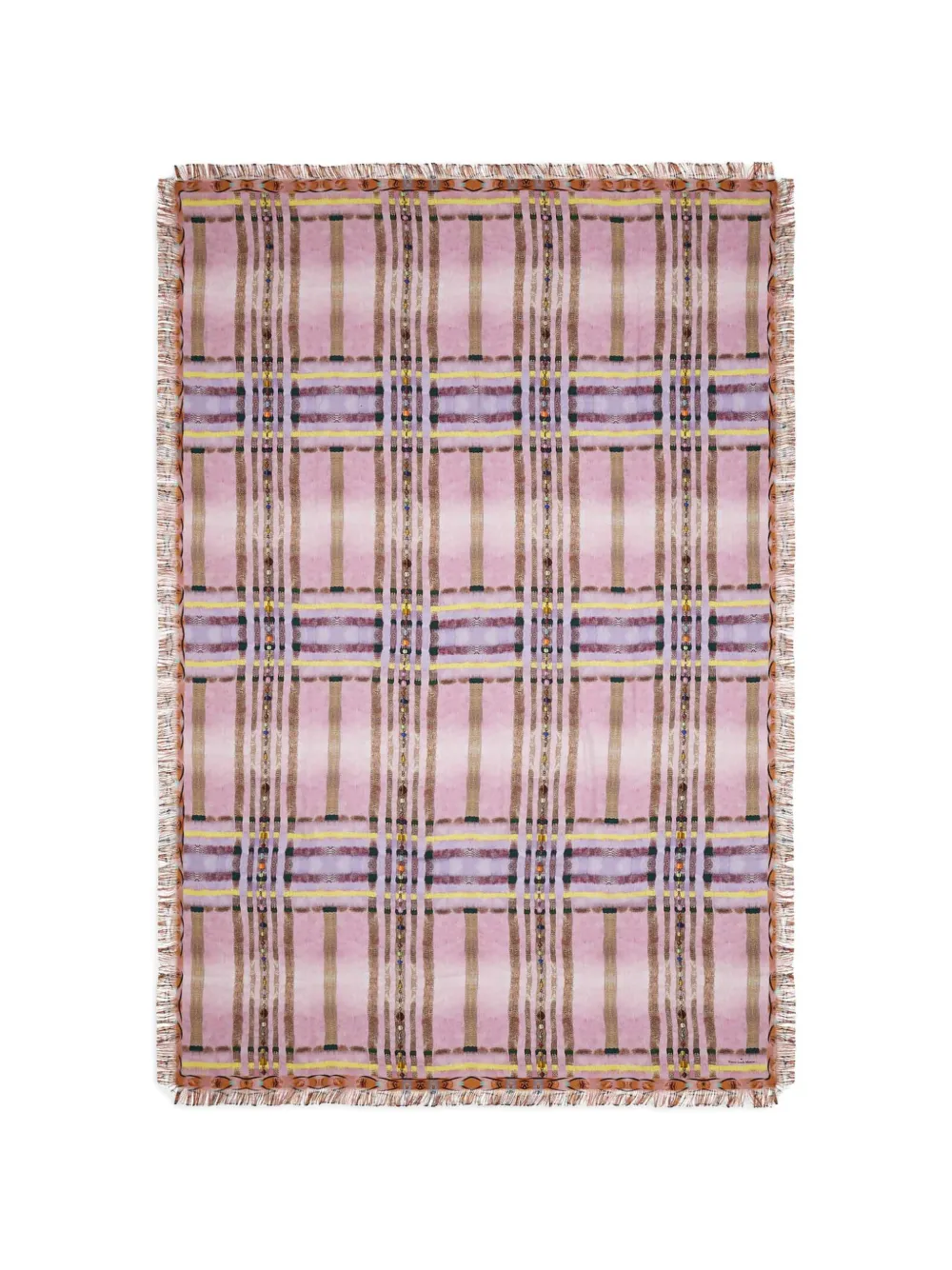 Pierre-Louis Mascia Aloeuw geometric fringed shawl - Rosa