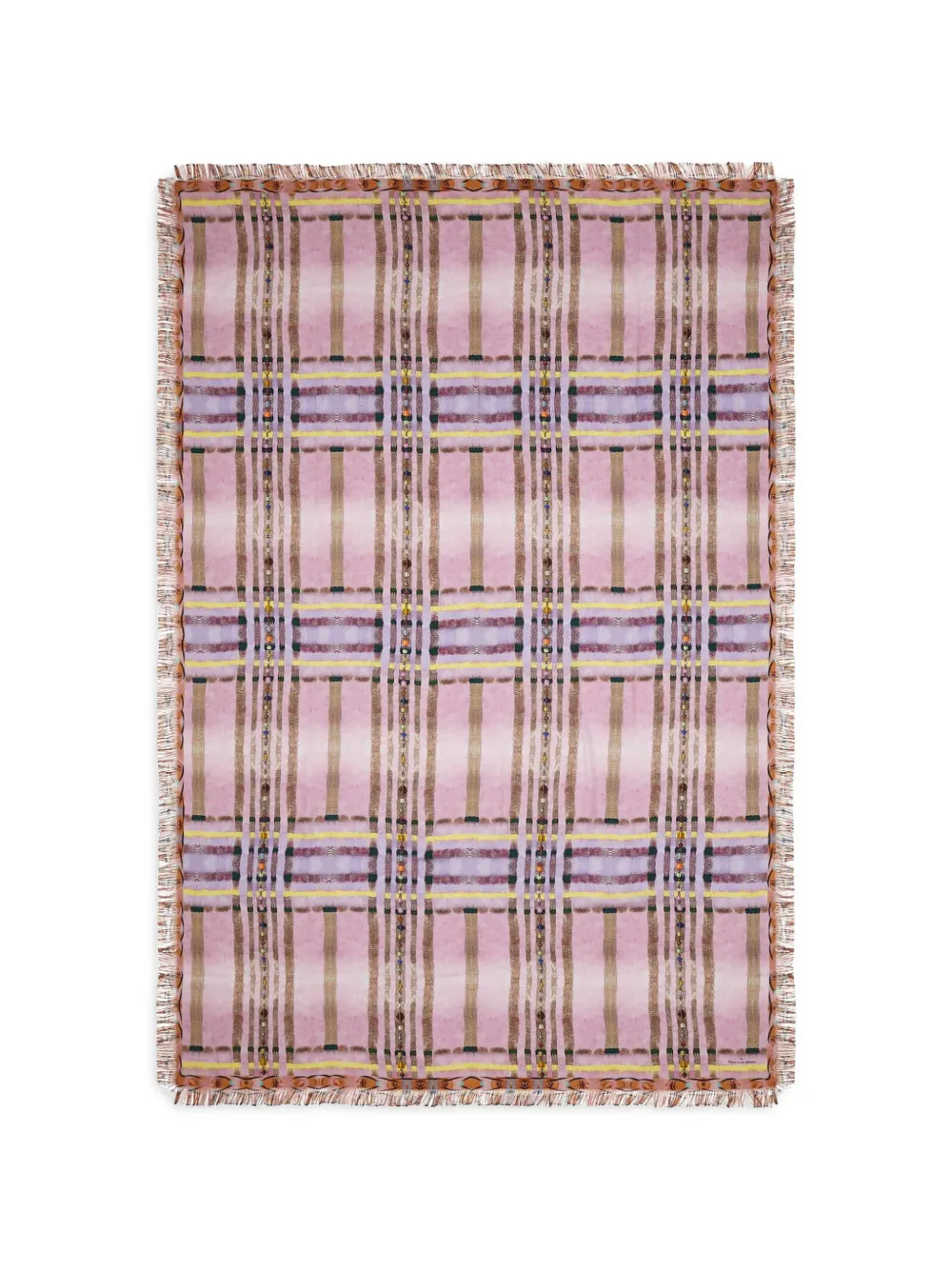 Pierre-Louis Mascia Aloeuw geometric fringed shawl - Rosa
