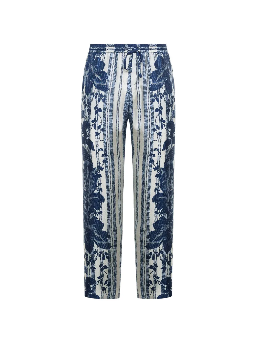 Pierre-Louis Mascia Aloe floral striped trousers - Blu