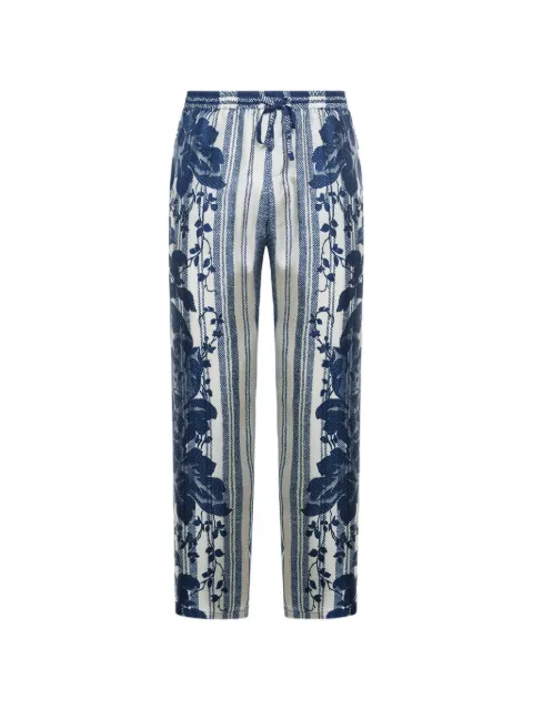 Pierre-Louis Mascia Aloe floral striped trousers