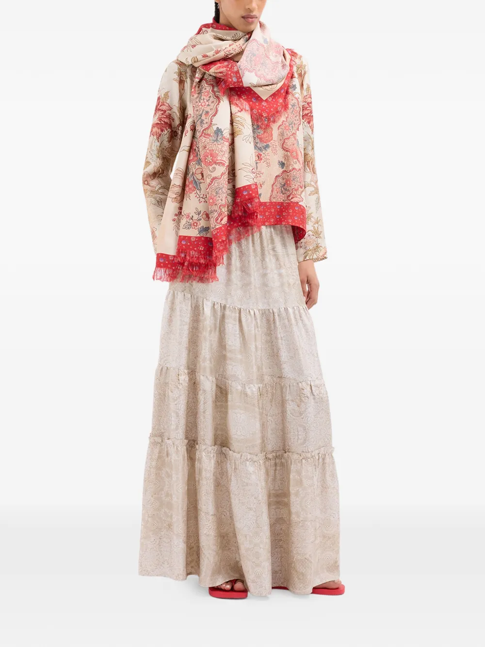  Pierre-louis Mascia Aloe Paisley Jacquard Maxi Skirt - Neutrals 