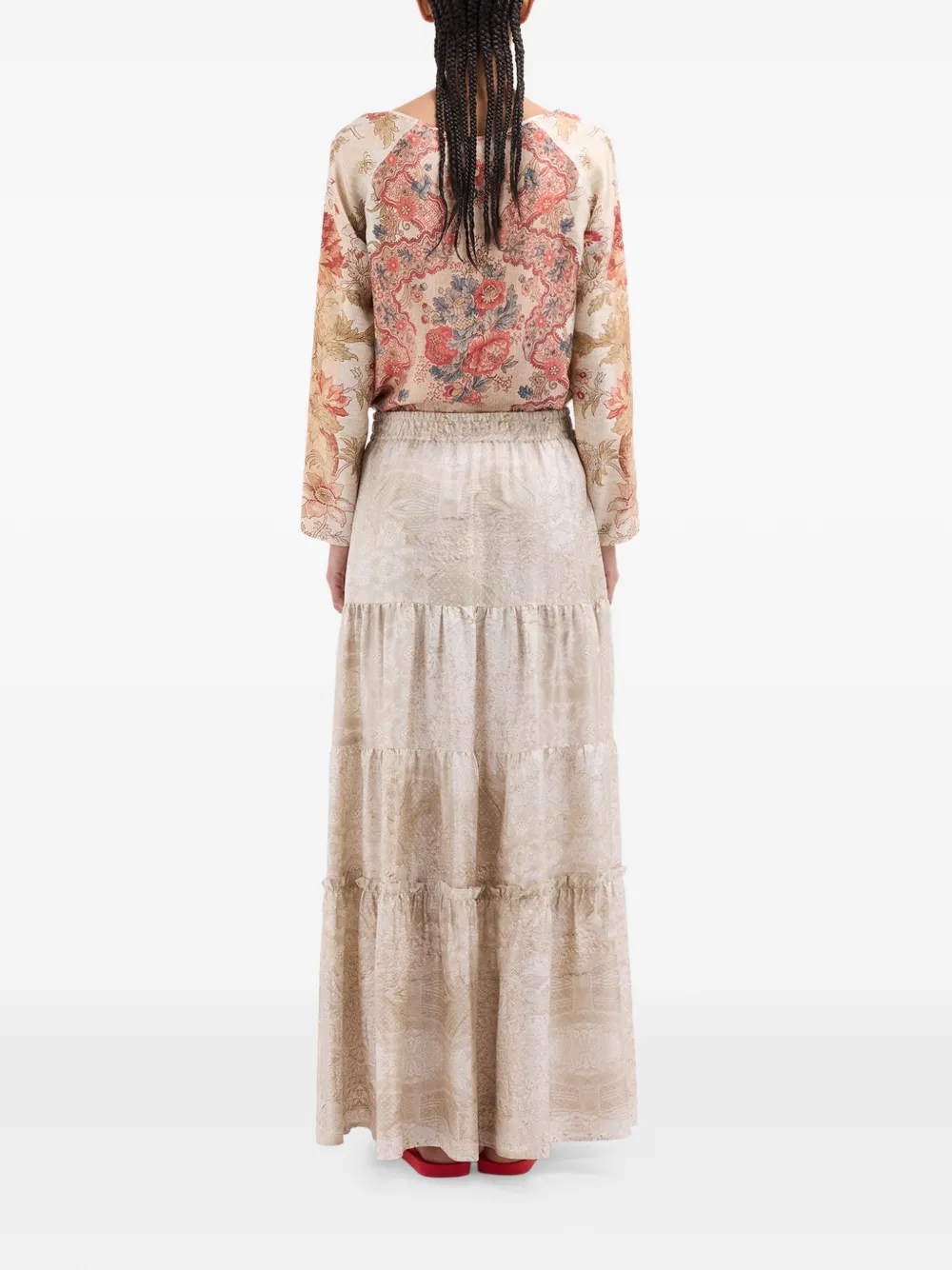 Pierre-Louis Mascia Aloe maxi-rok met paisley jacquard Beige