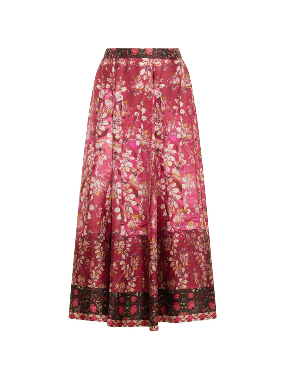 Pierre-Louis Mascia Aloe floral A-line midi skirt - Rosa