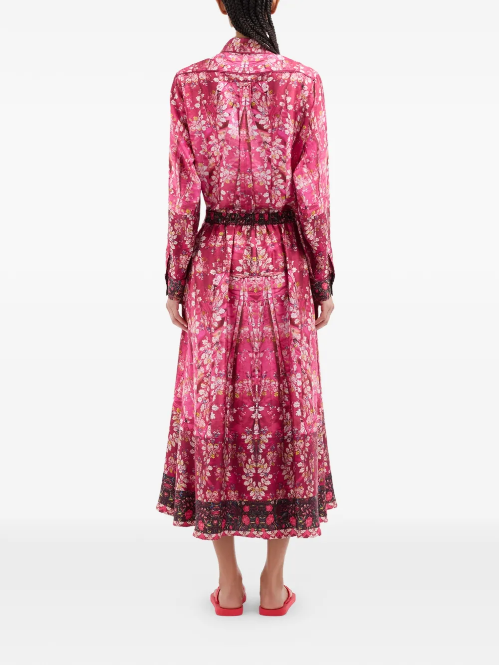Aloe Floral A-Line Midi Skirt