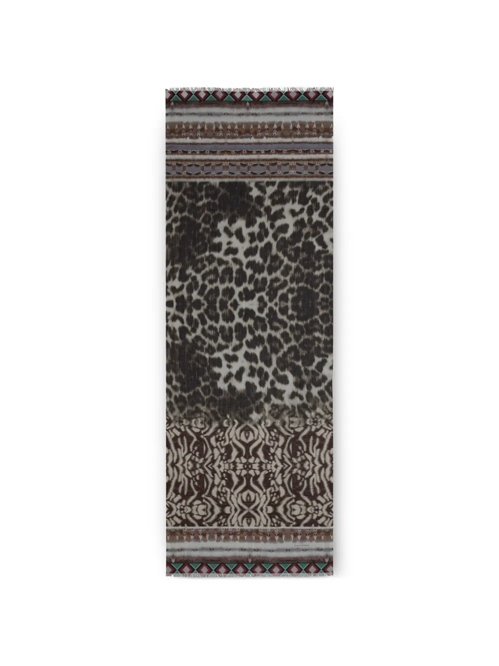 Pierre-Louis Mascia Hawnbci animal geometric scarf - Marrone