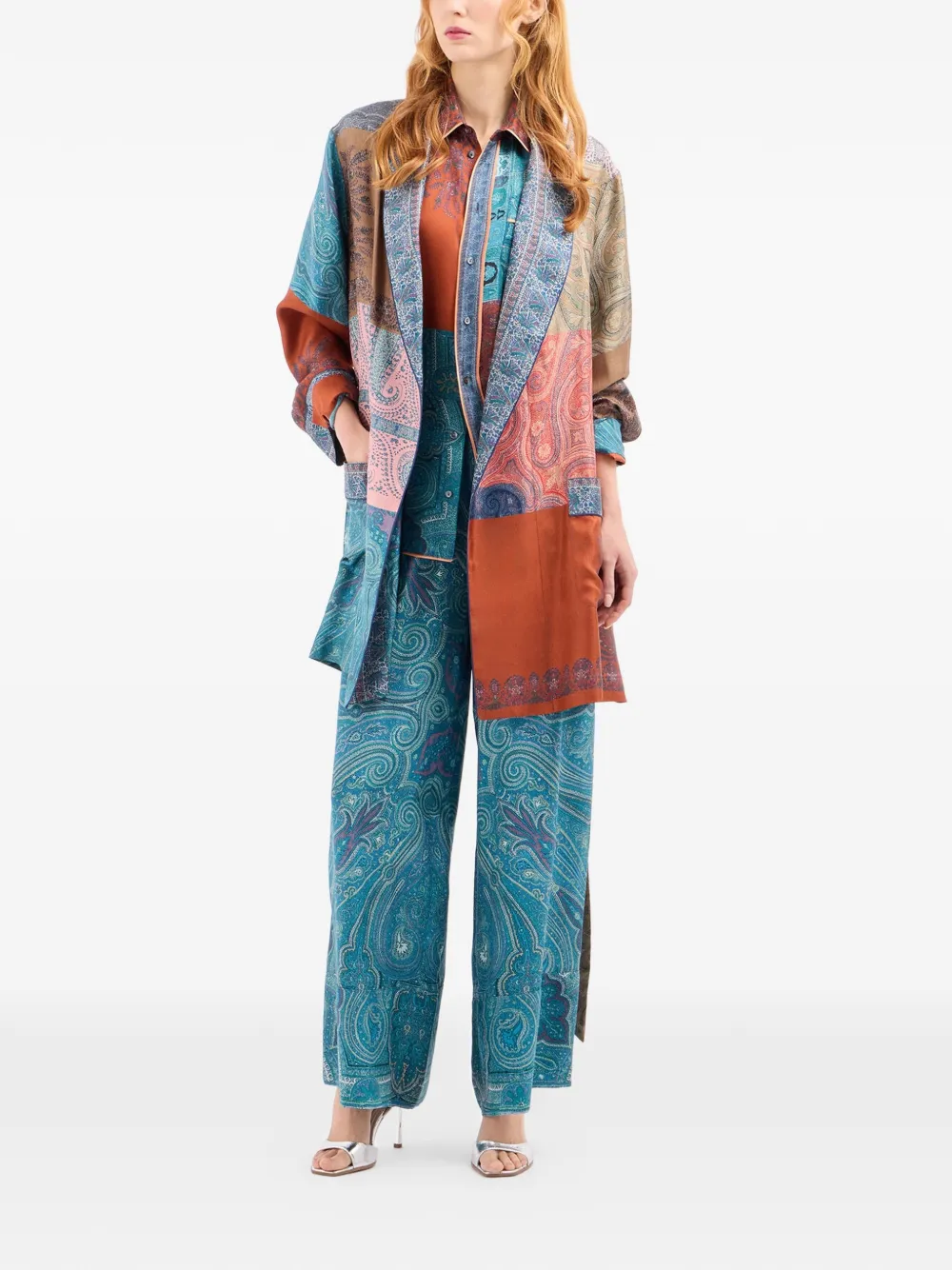 Pierre-Louis Mascia Tetris elastische palazzo broek met paisley print Blauw