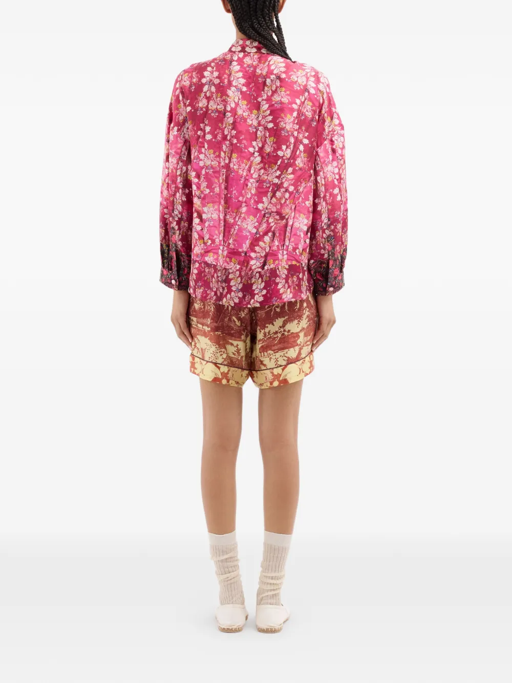 Pierre-Louis Mascia Aloe shirt met bloemenprint en lange mouwen Roze
