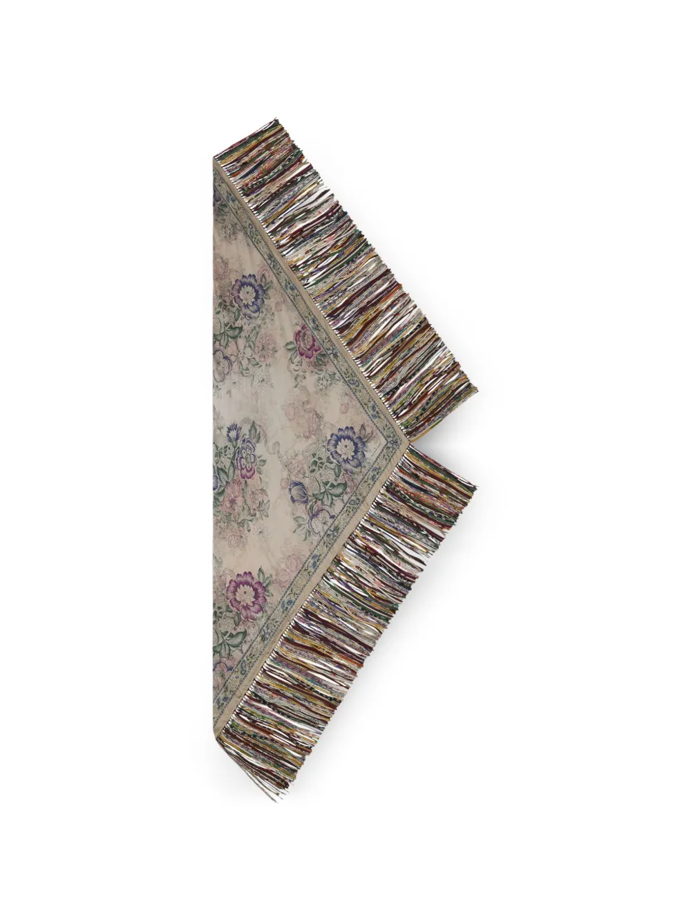 Pierre-Louis Mascia Aloeuw floral fringed silk scarf - Toni neutri