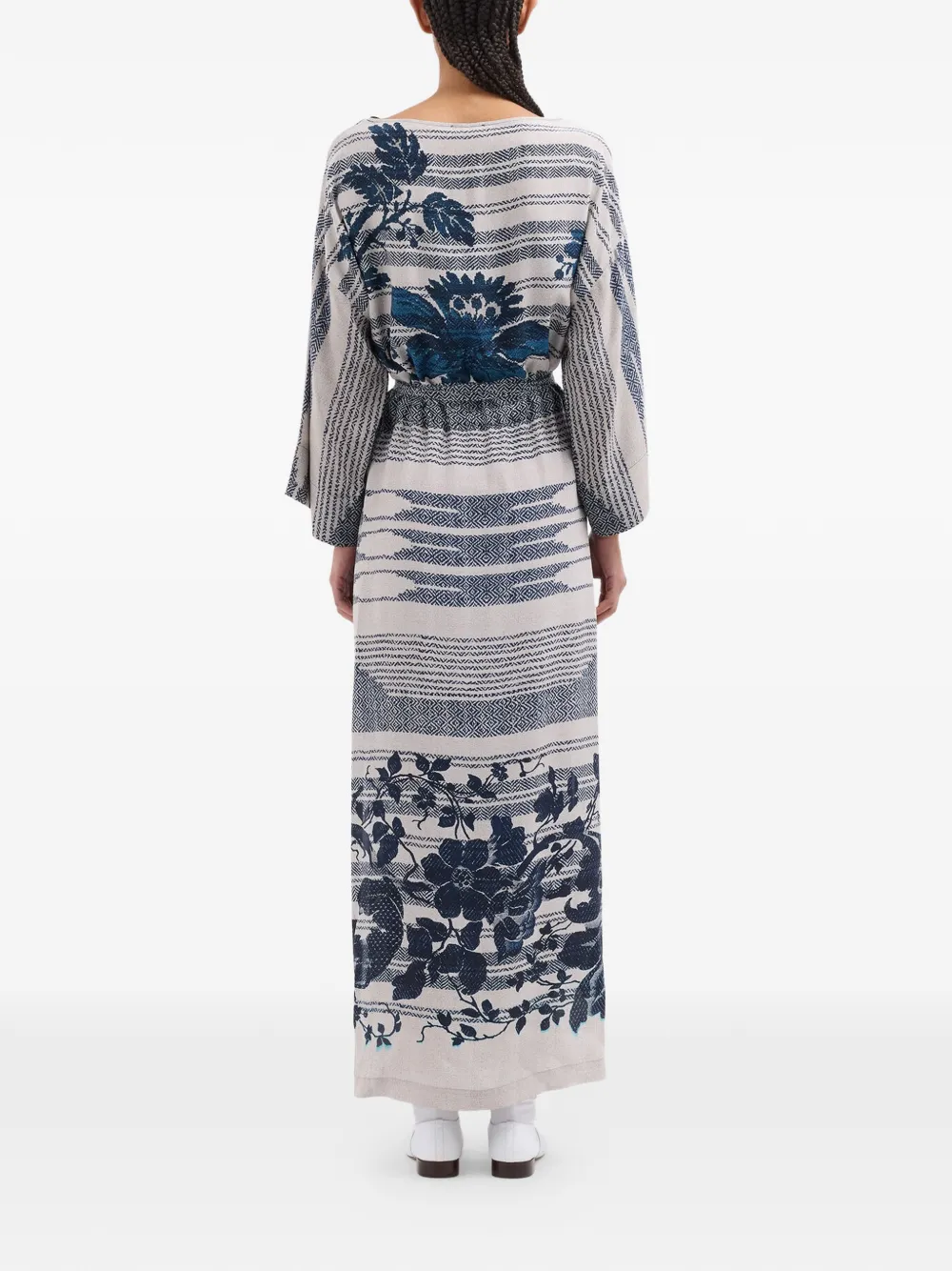 Pierre-Louis Mascia Tetris maxi-jurk met bloemenprint Beige