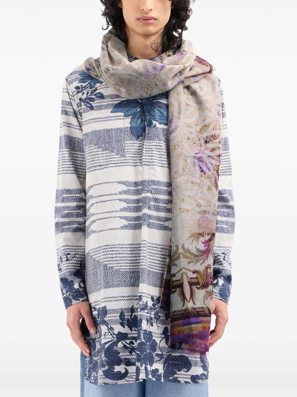 Pierre-Louis Mascia Hawnbci sjaal met print Beige