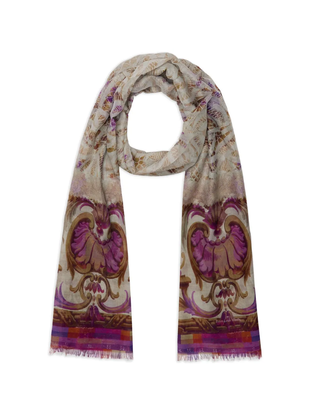 Pierre-Louis Mascia Hawnbci sjaal met print Beige