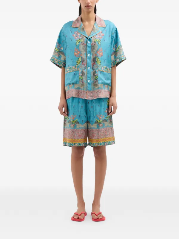 Pierre-Louis Mascia paisley-print short-sleeve Shirt | Blue | FARFETCH