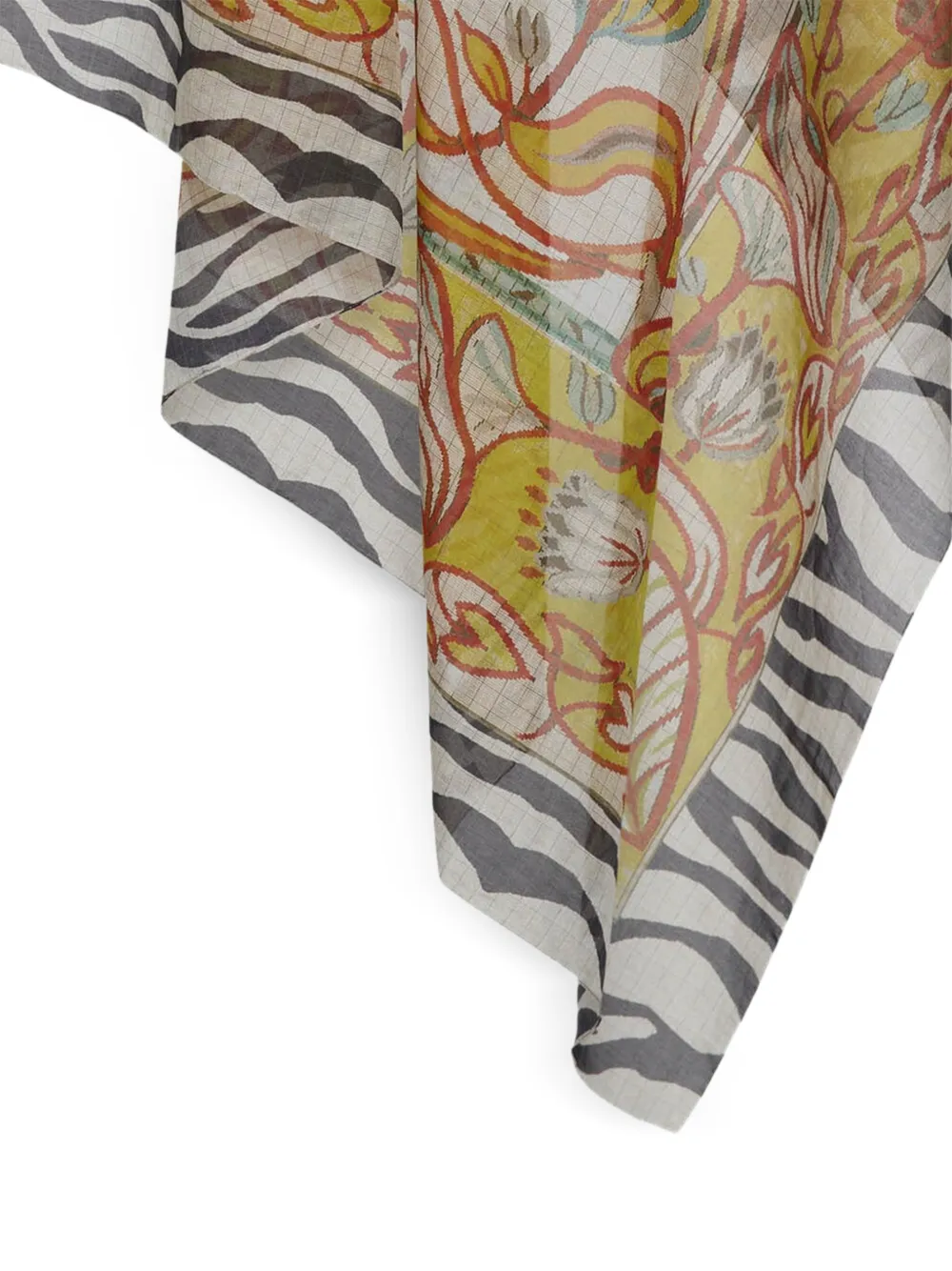 Hawnbci Zebra-Pattern-Trim Scarf