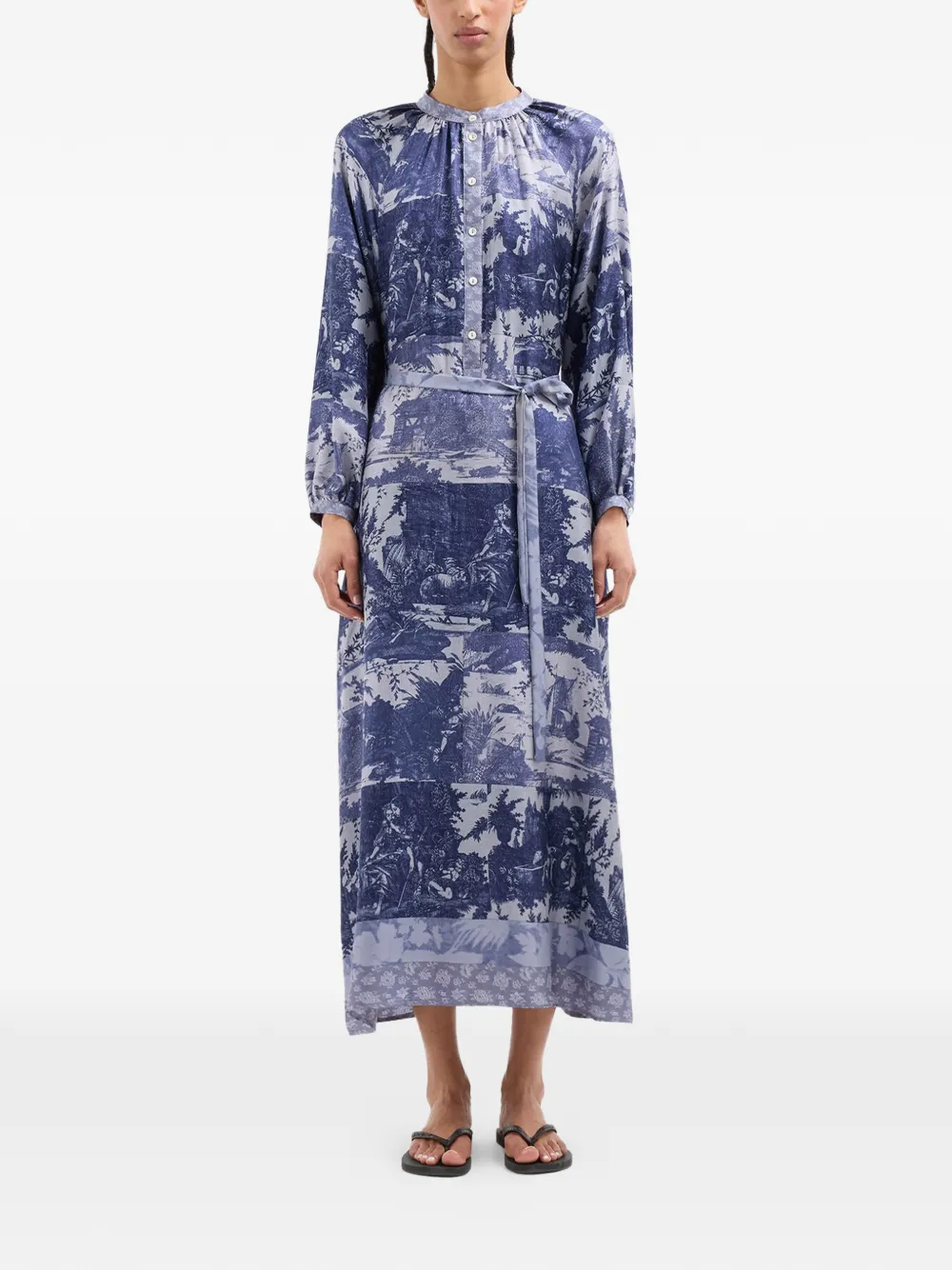 Pierre-Louis Mascia Aloe blousejurk met toile-de-jouy patroon Blauw