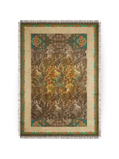 Pierre-Louis Mascia Aloeuw sjal-tørklæde med blomstertryk og frynser