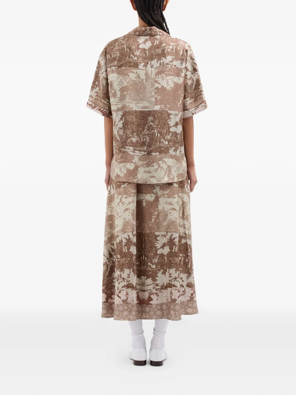 Pierre-Louis Mascia Aloe shirt met korte mouwen Bruin