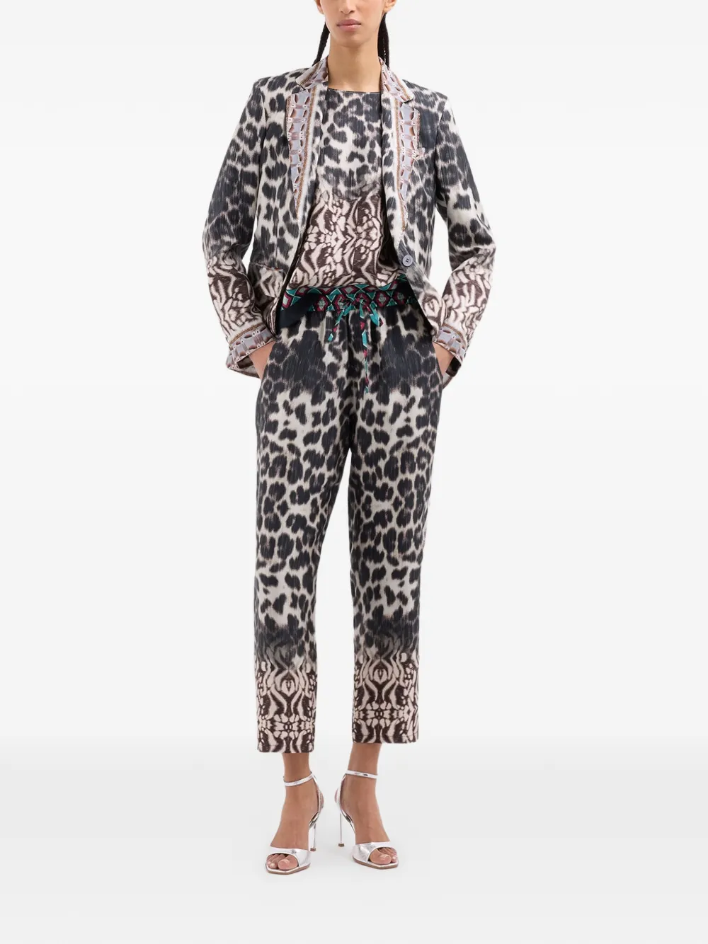 Pierre-Louis Mascia Aloe broek met luipaardprint Zwart