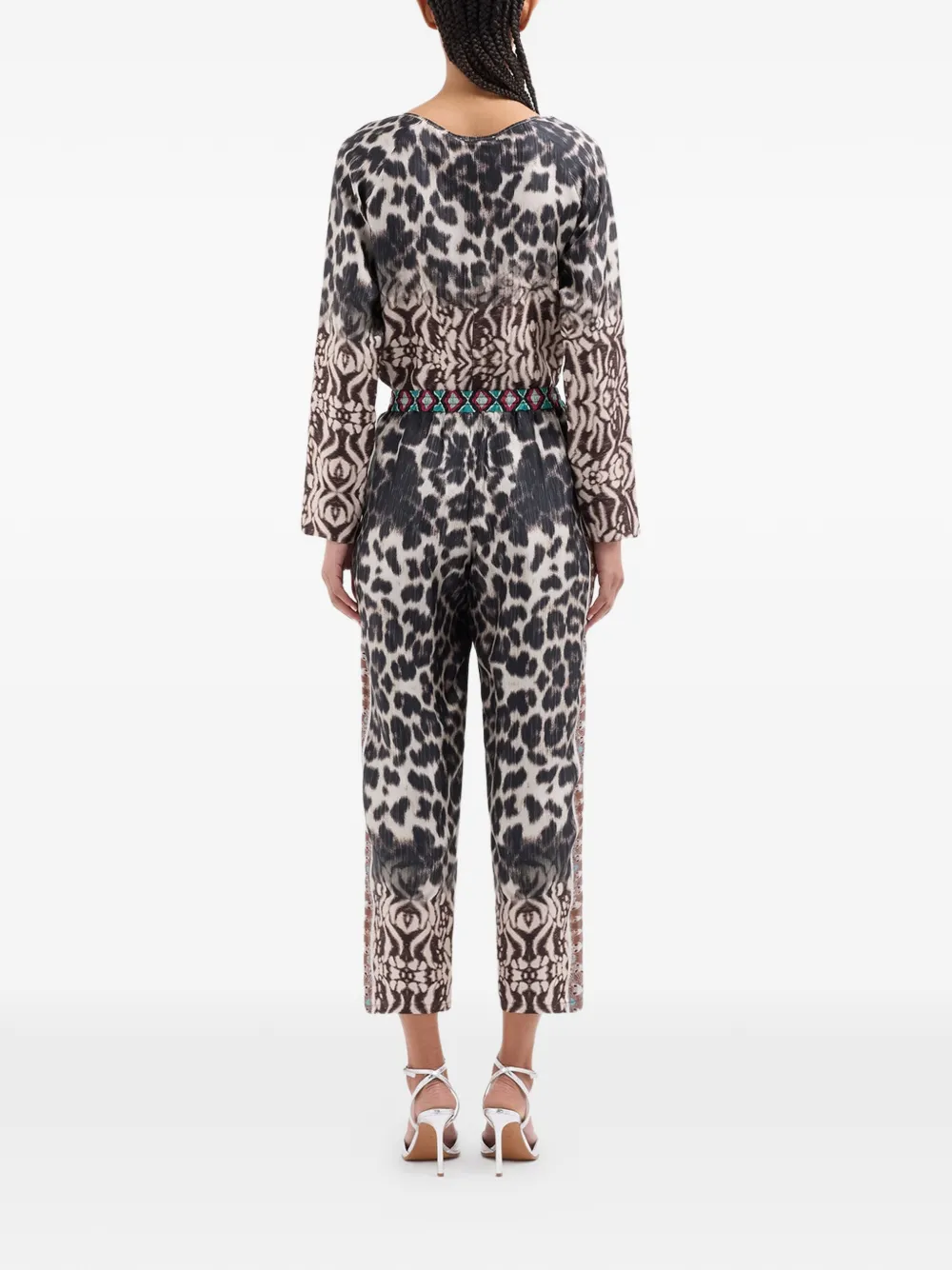 Pierre-Louis Mascia Aloe broek met luipaardprint Zwart