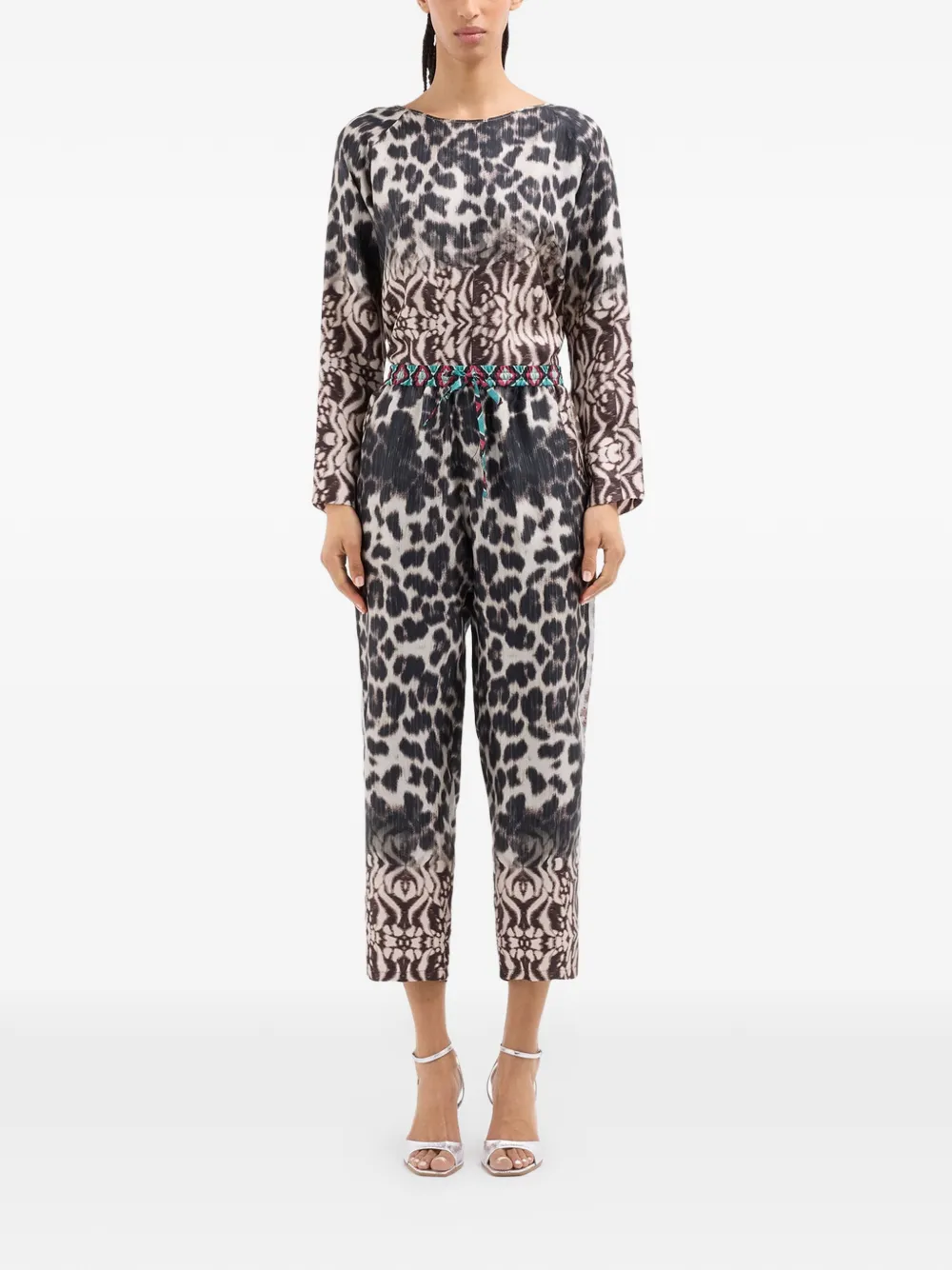 Pierre-Louis Mascia Aloe broek met luipaardprint Zwart