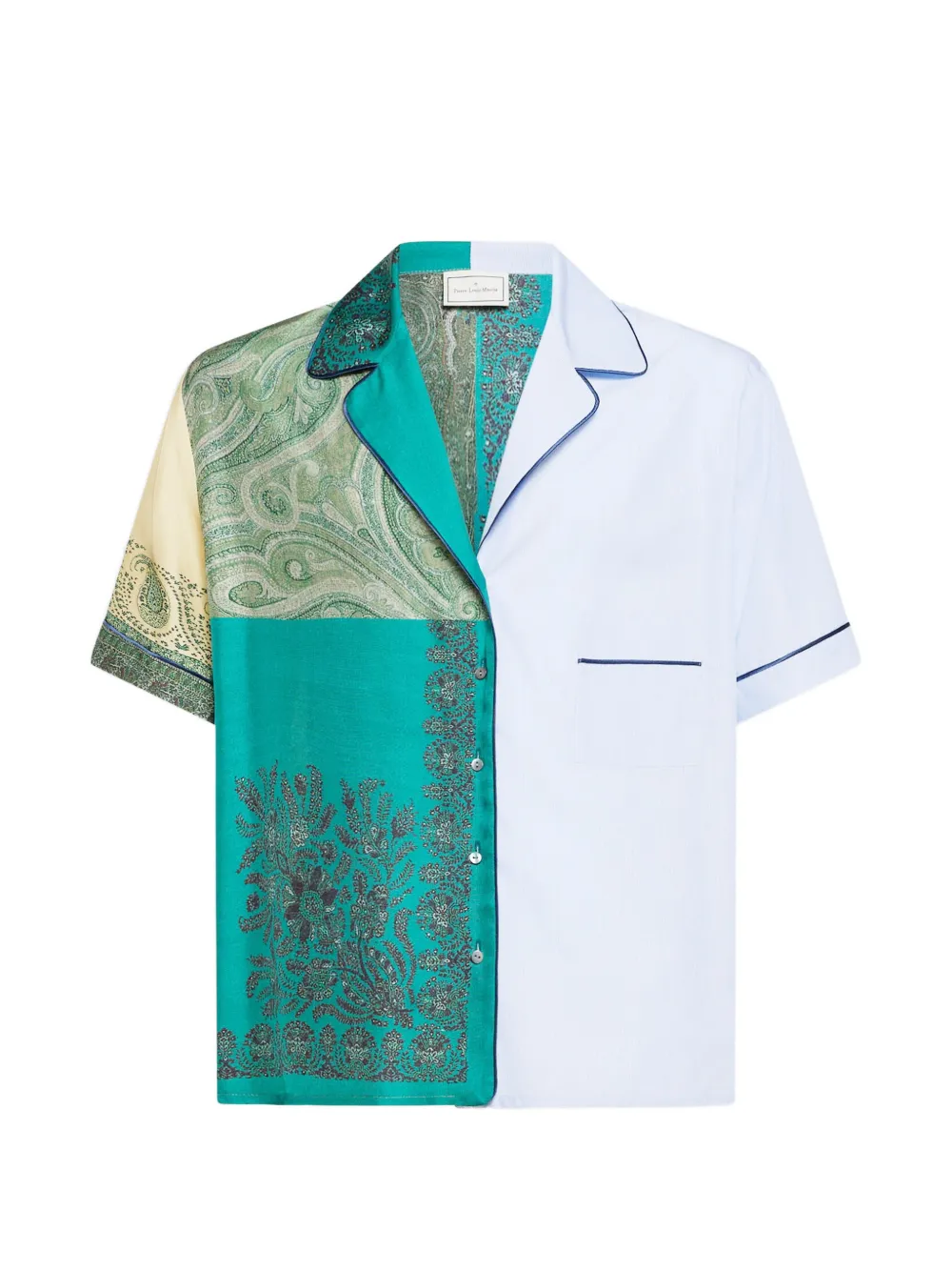 Pierre-Louis Mascia Alorhi patchwork shirt - Blu