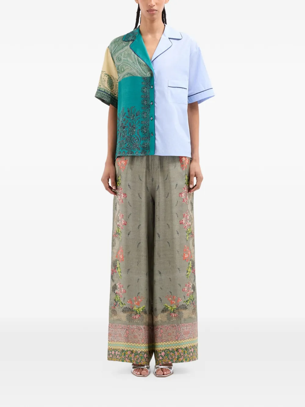 Pierre-Louis Mascia Alorhi shirt met patchwork Blauw