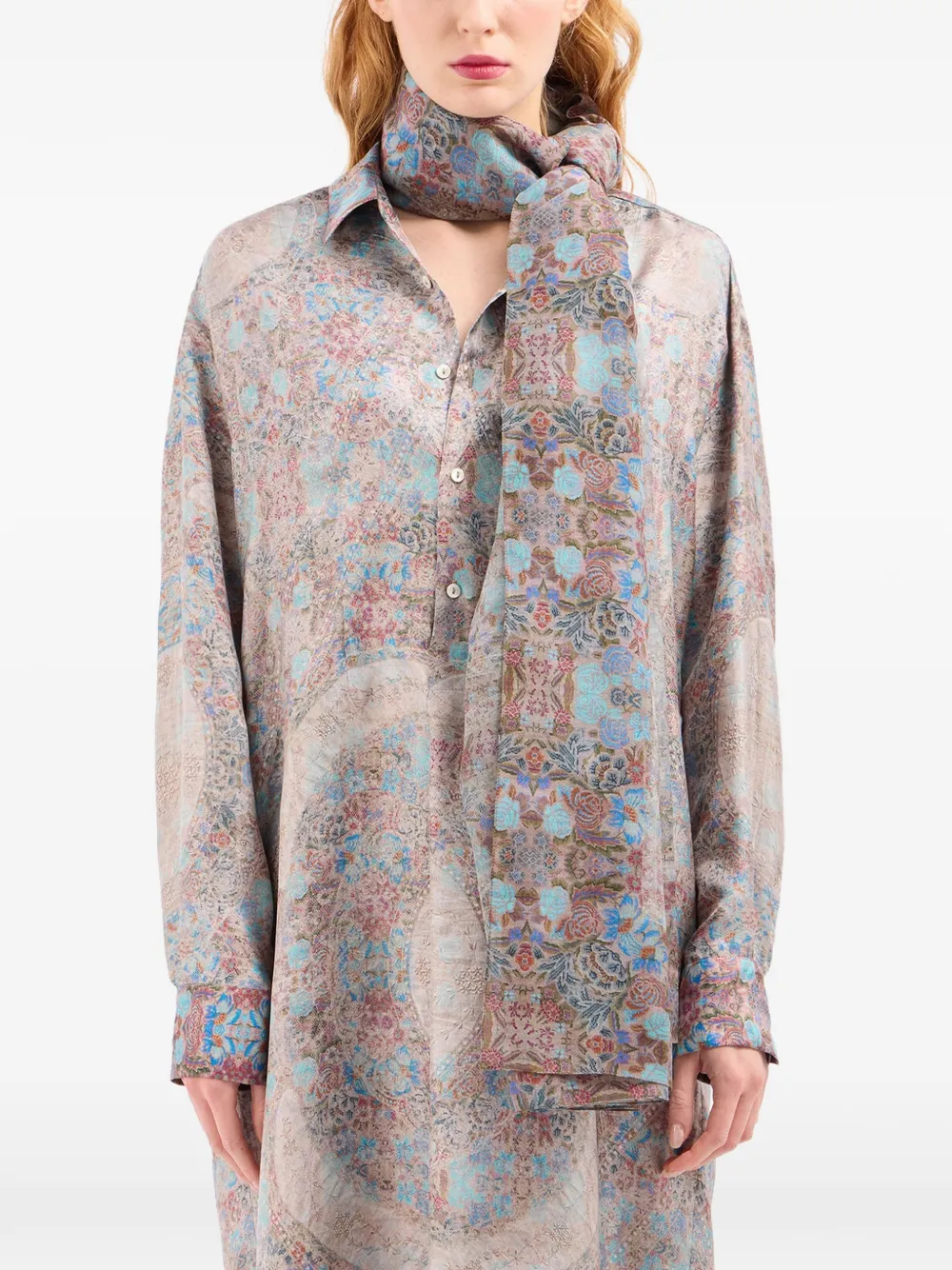 Pierre-Louis Mascia Hawnbci sjaal met patroon Beige