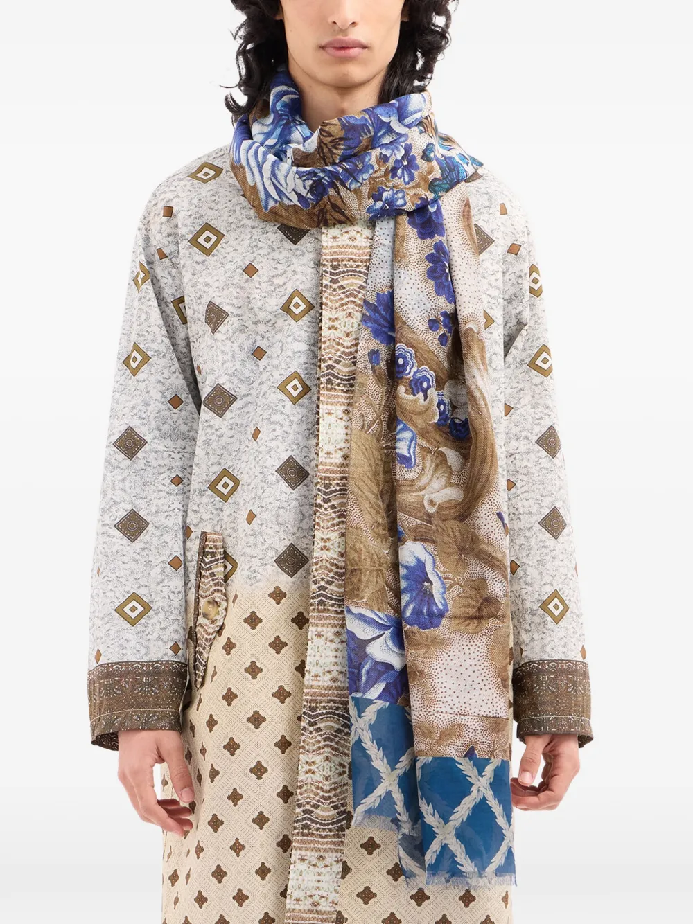 Pierre-Louis Mascia Hawnbci sjaal met bloemenprint Blauw
