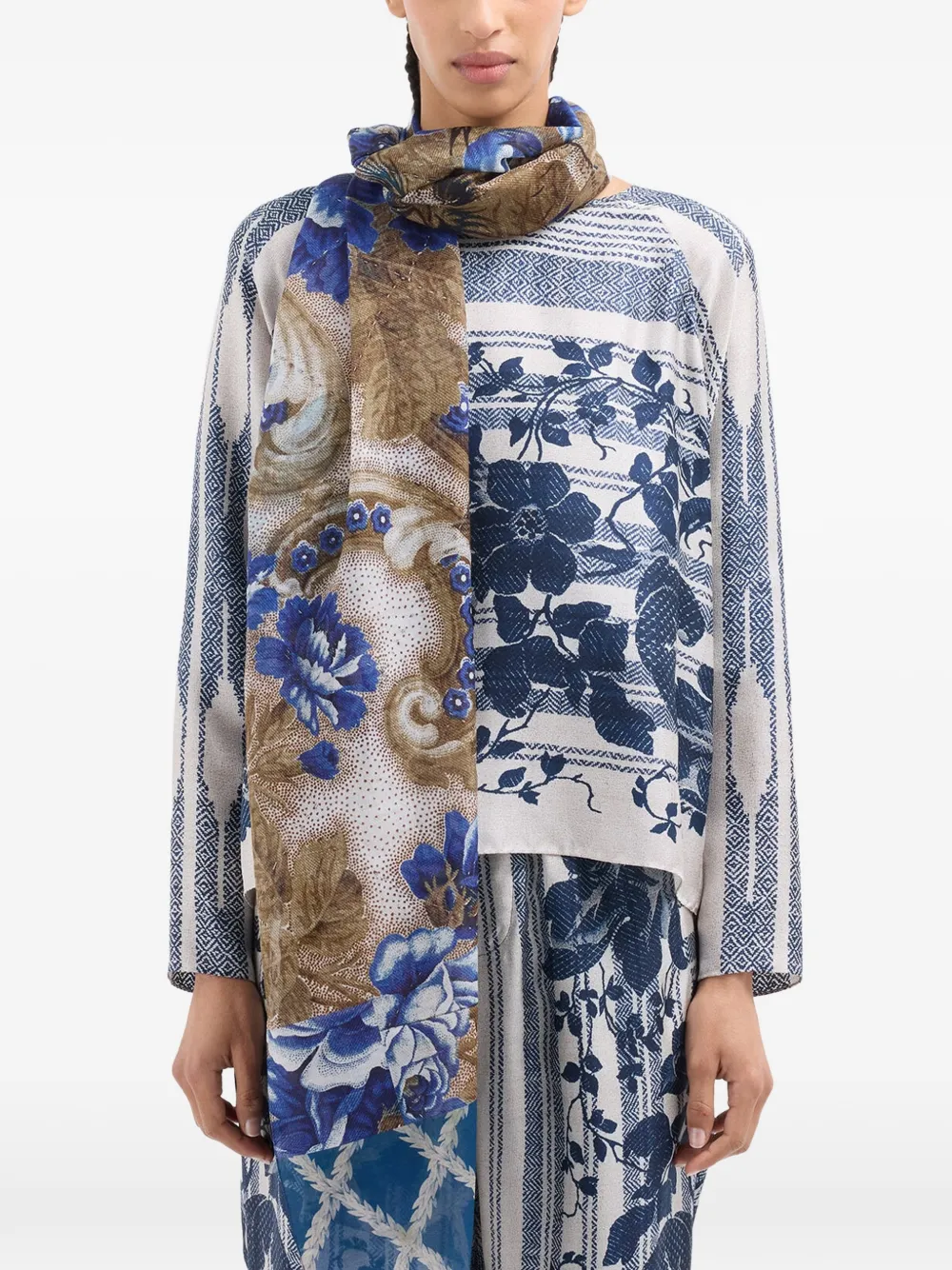 Pierre-Louis Mascia Hawnbci sjaal met bloemenprint Blauw