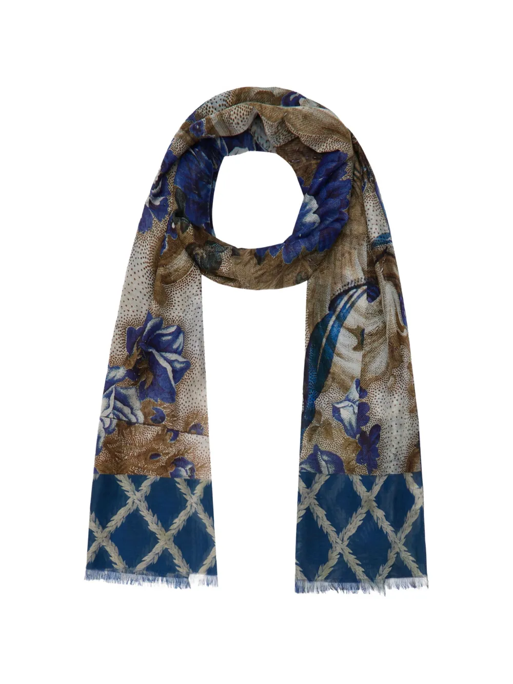 Pierre-Louis Mascia Hawnbci floral-print scarf - Blu