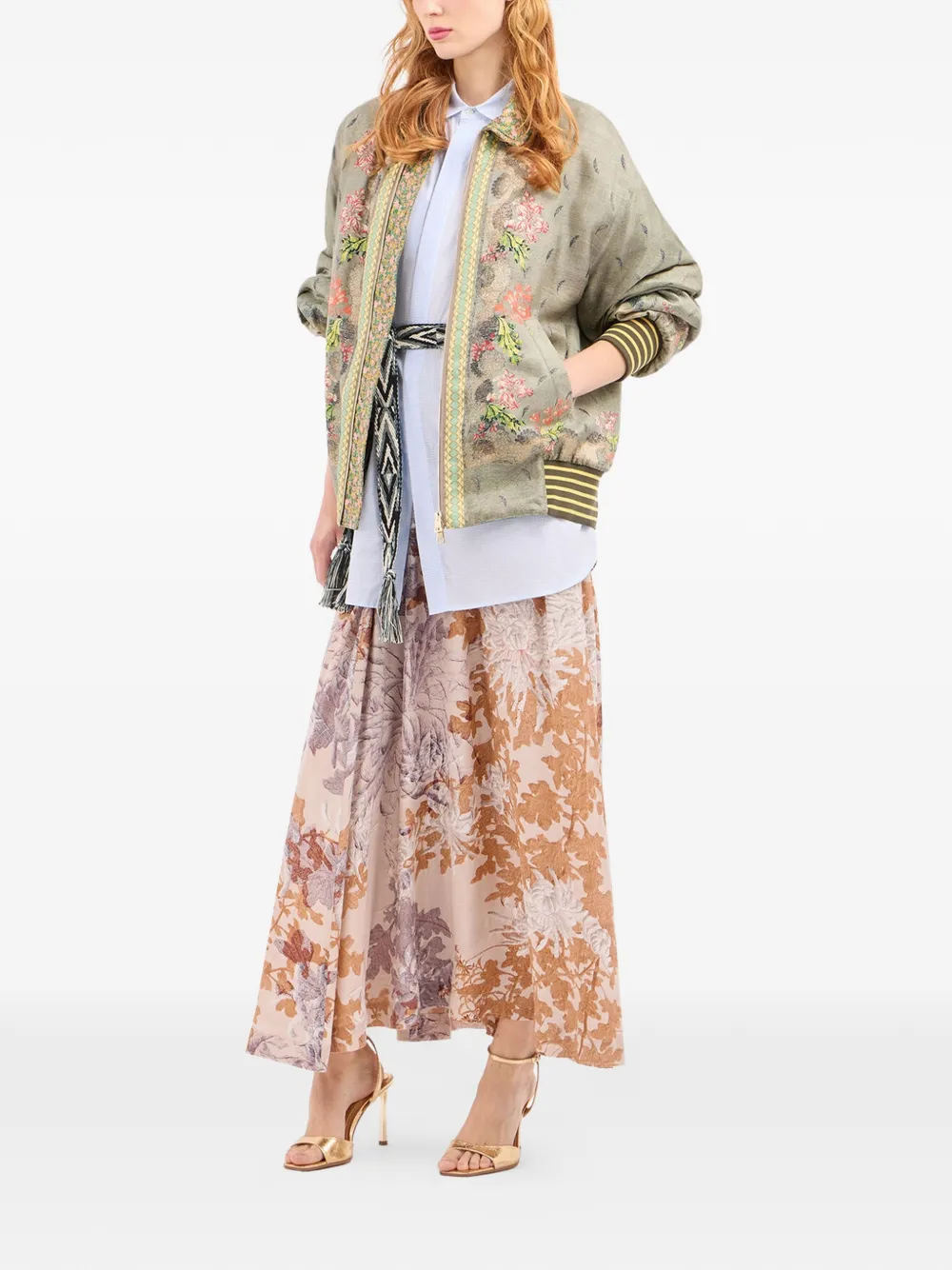  Pierre-louis Mascia Tetris Floral A-line Maxi Skirt - Neutrals 