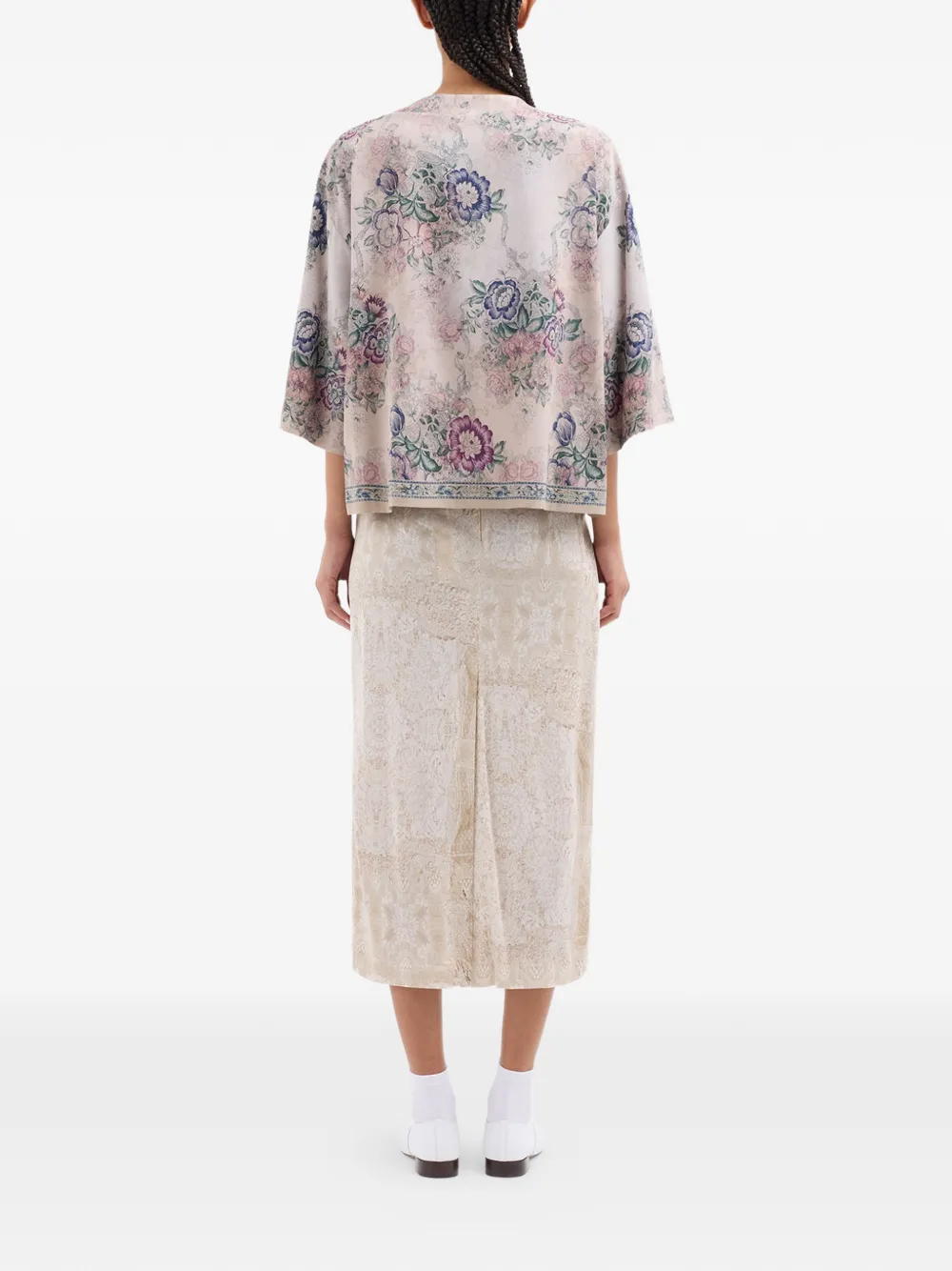 Pierre-Louis Mascia Adanastr shirt met dolman-mouwen en korte mouwen Beige