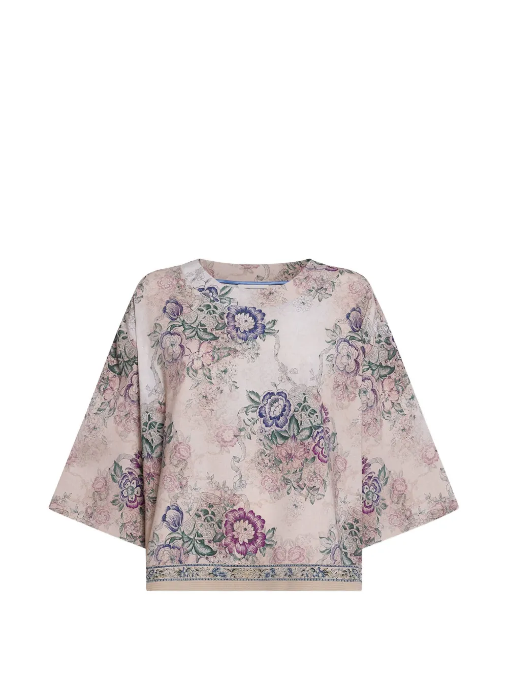 Pierre-Louis Mascia Adanastr dolman-sleeve floral short-sleeve shirt - Toni neutri