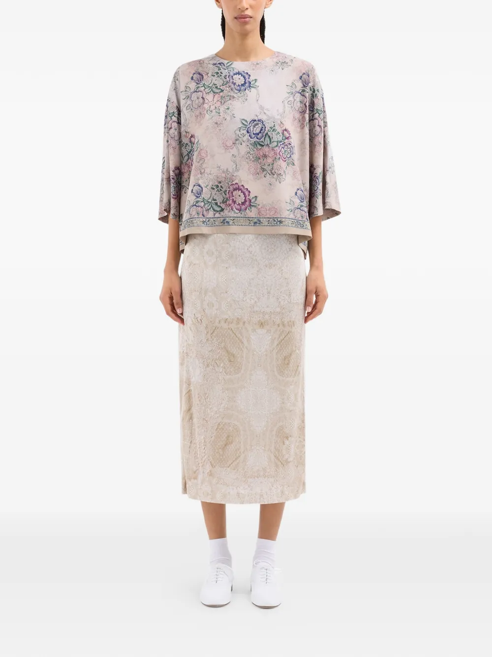 Pierre-Louis Mascia Adanastr shirt met dolman-mouwen en korte mouwen Beige