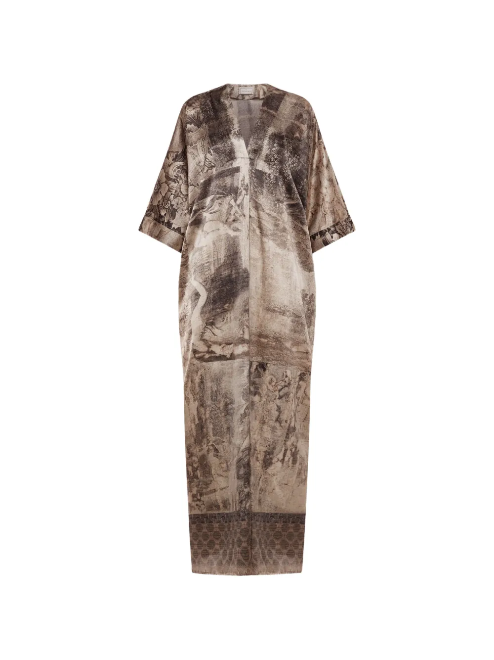 Pierre-Louis Mascia abstract-print kaftan - Toni neutri