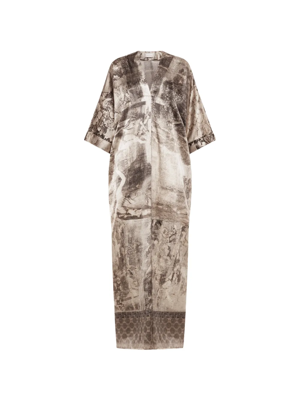 Pierre-Louis Mascia abstract-print kaftan - Toni neutri