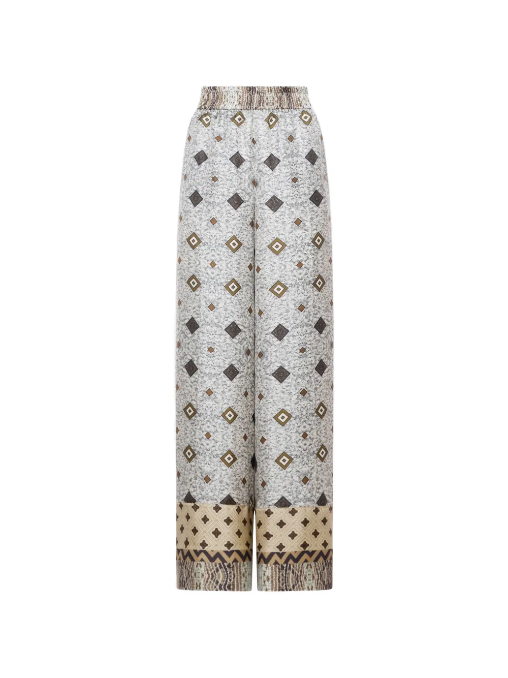 Pierre-Louis Mascia Pantaloni a palazzo Aloe con stampa geometrica - Grigio